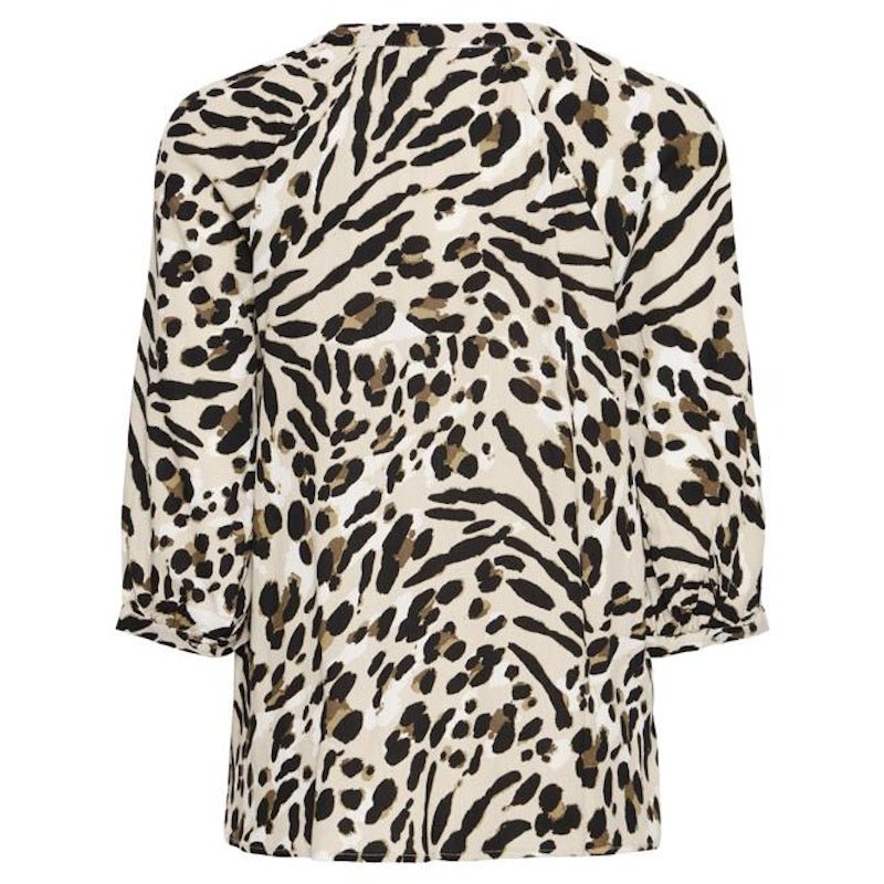 Bruin geprinte blouse Marrakech - Capuchon Fashion