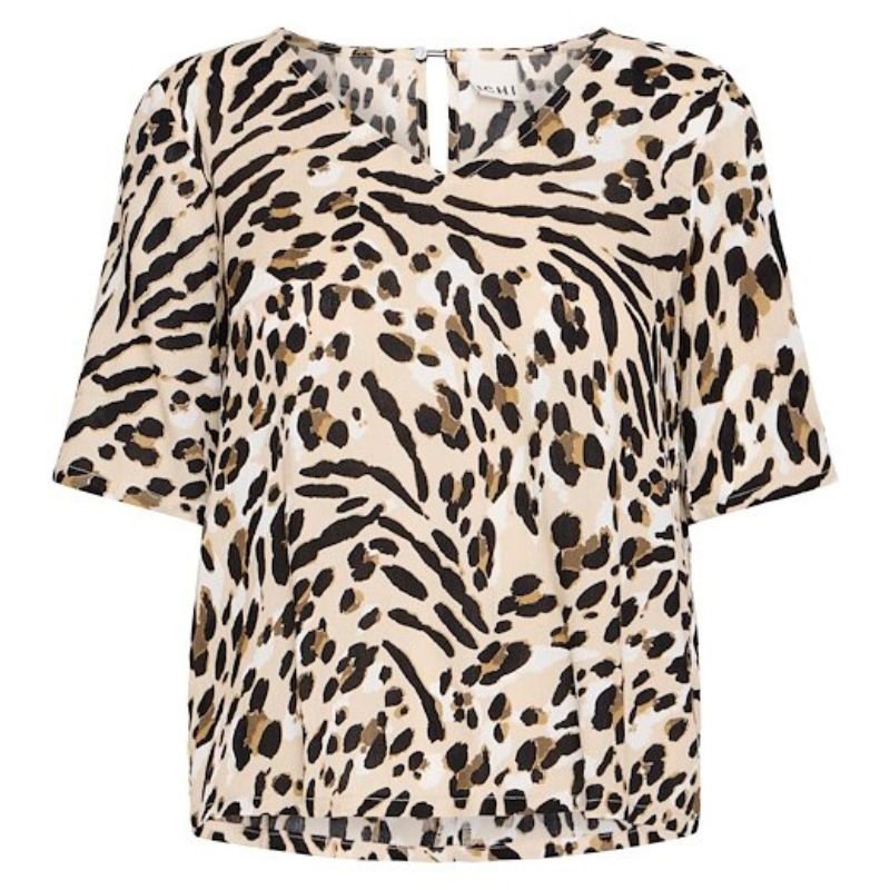 Bruin geprinte top Marrakech - Capuchon Fashion