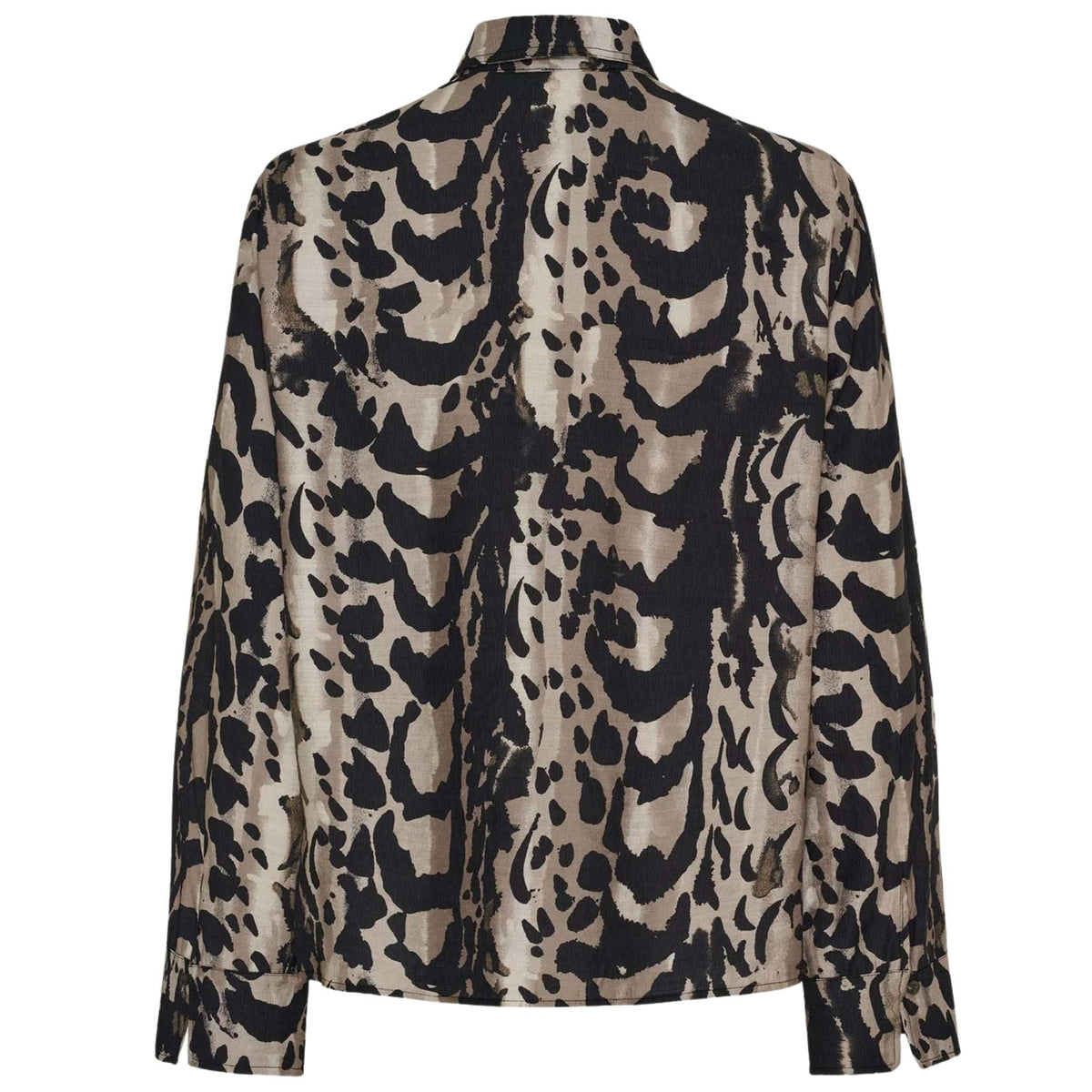Bruin met zwart geprint shirt Nini - Capuchon Fashion