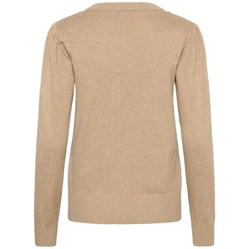 Bruine fijngebreide parel pullover Temma - Capuchon Fashion