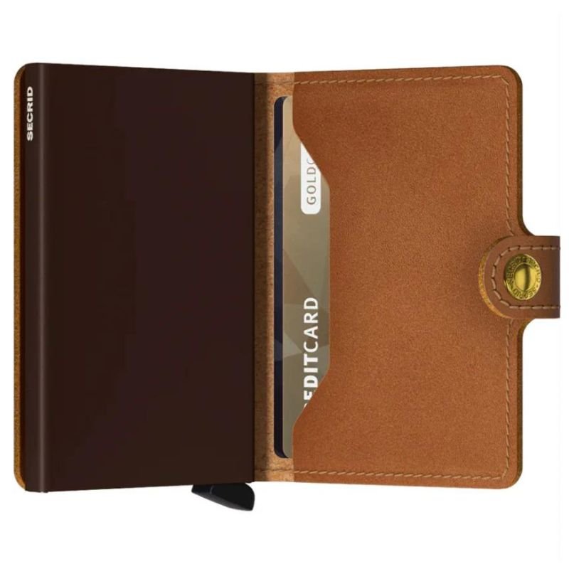 Bruine miniwallet Original Cognac Brown - Capuchon Fashion