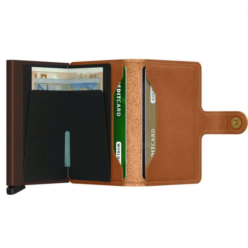 Bruine miniwallet Original Cognac Brown - Capuchon Fashion