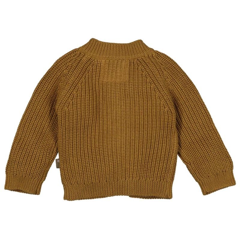 Camel gebreid knopen vest Knit - Capuchon Fashion