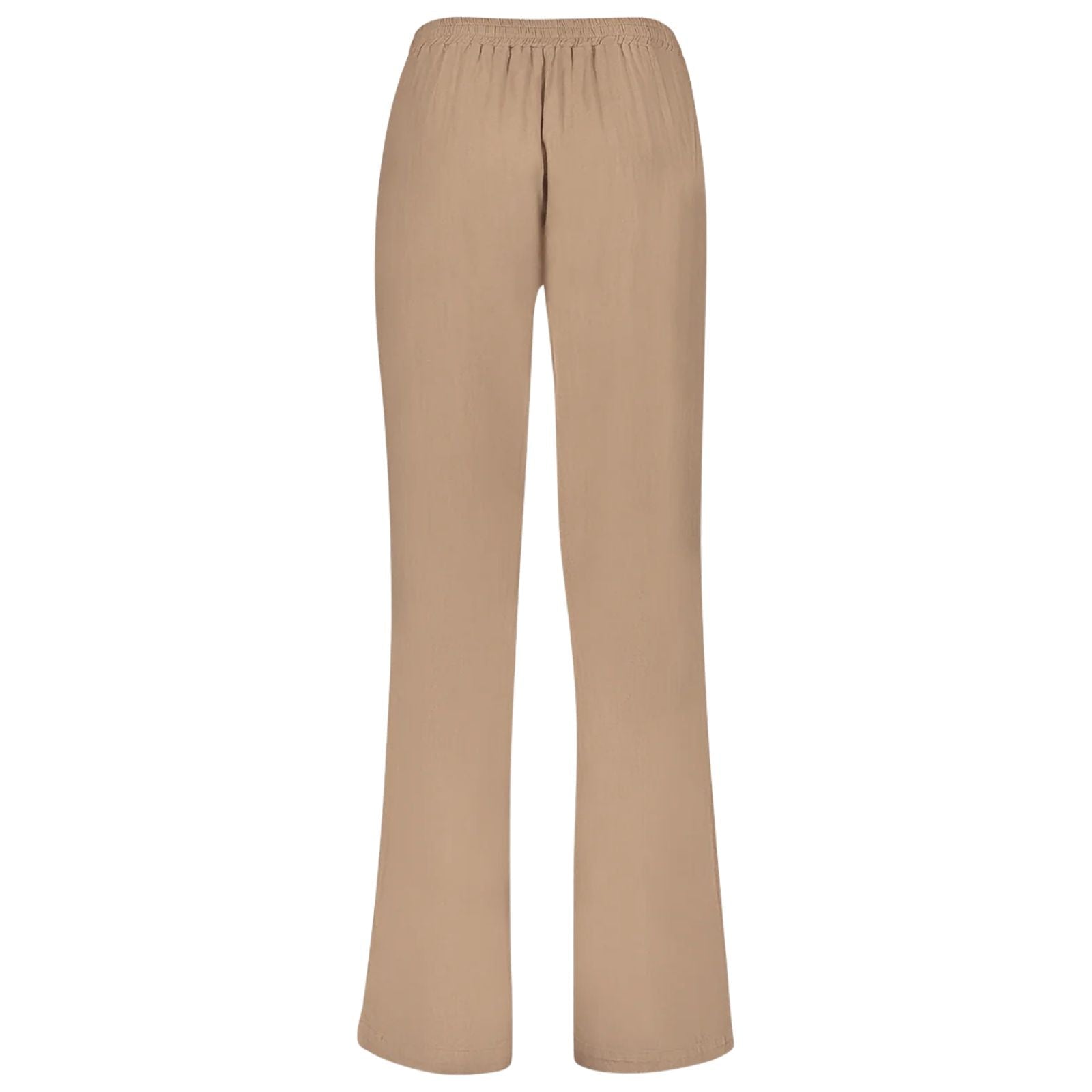 Camelbruine linnen pantalon 61374 - Capuchon Fashion