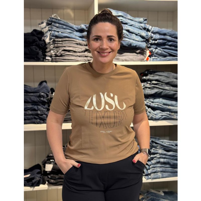 Camelbruine travel t-shirt met print Selma - Capuchon Fashion