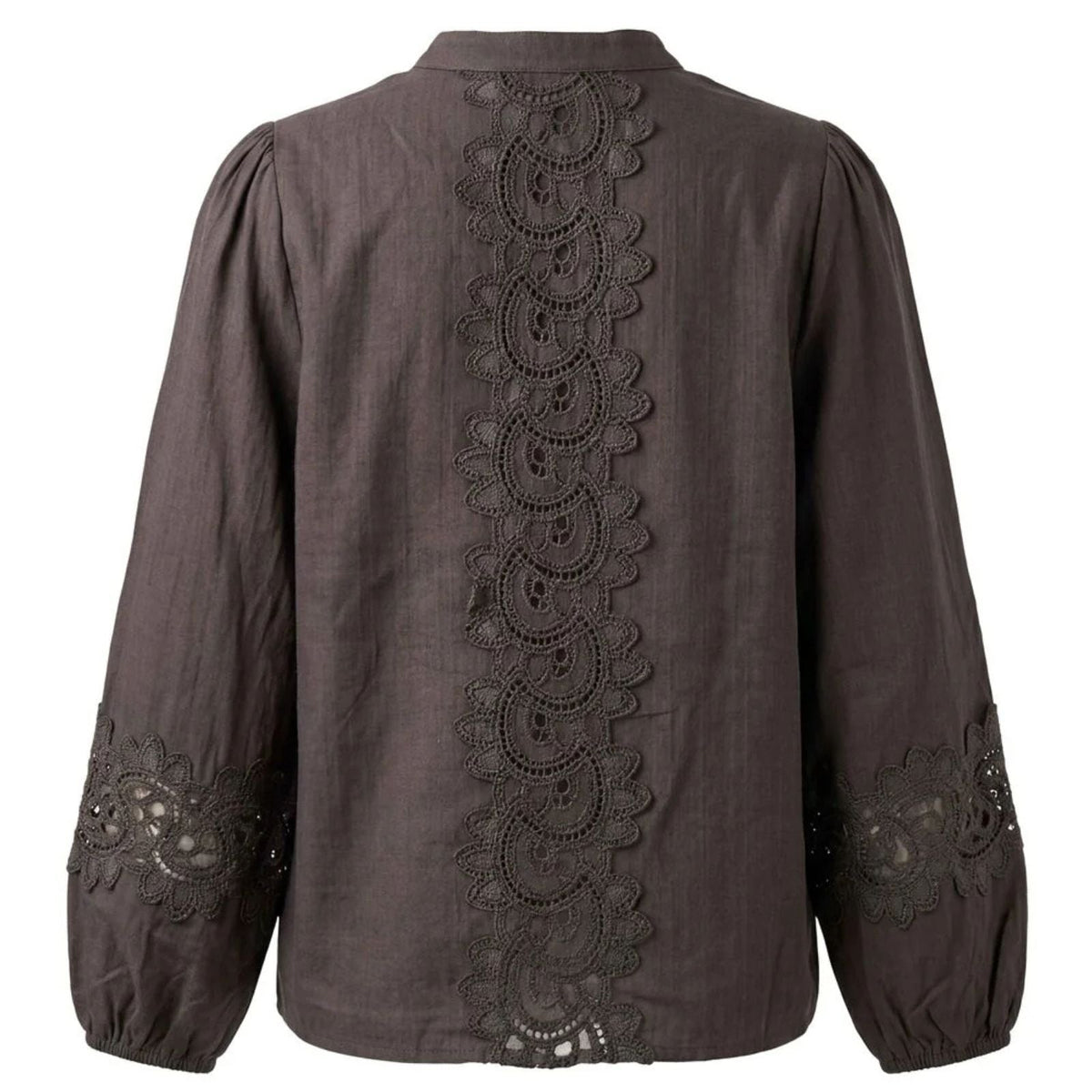 Coffeebruine lace blouse 633135 - Capuchon Fashion