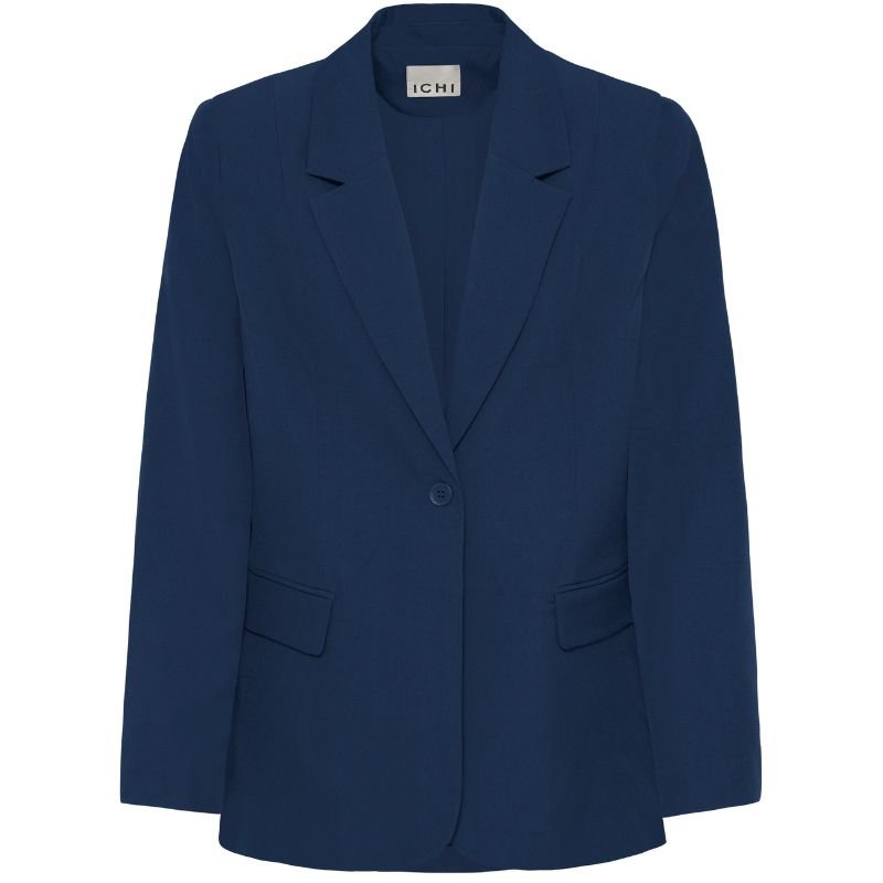 Dark Navy woven long blazer Fava - Capuchon Fashion