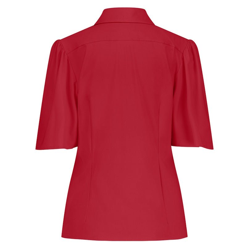 Deep Red blouse Poppy butterfly - Capuchon Fashion