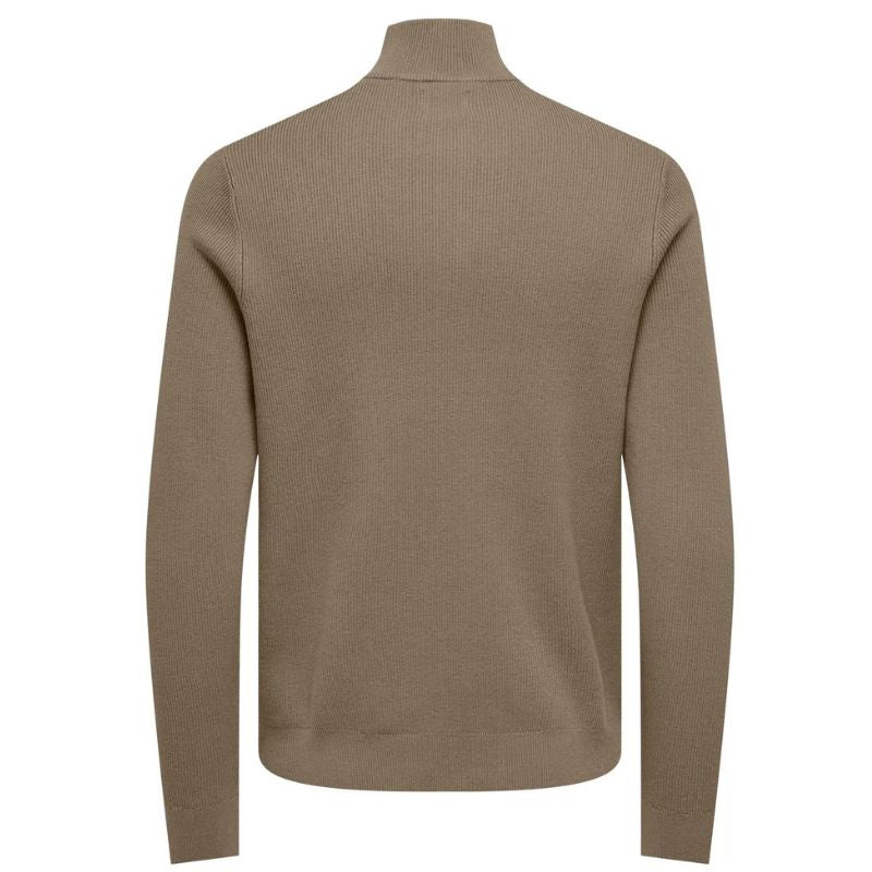 Desert Taupe half zip knit Phil - Capuchon Fashion