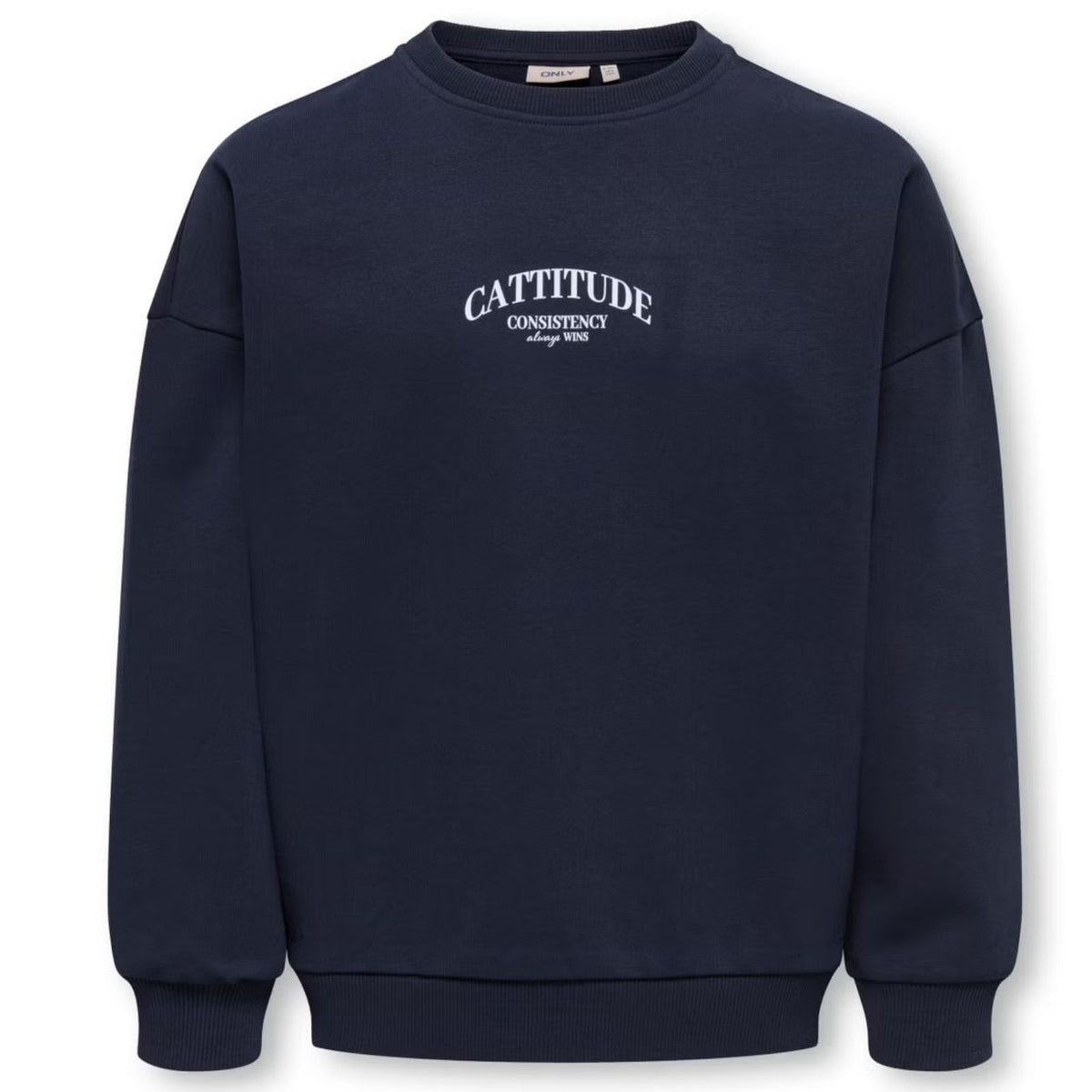 Donkerblauw Cattitude geprinte o-neck sweater Bila - Capuchon Fashion