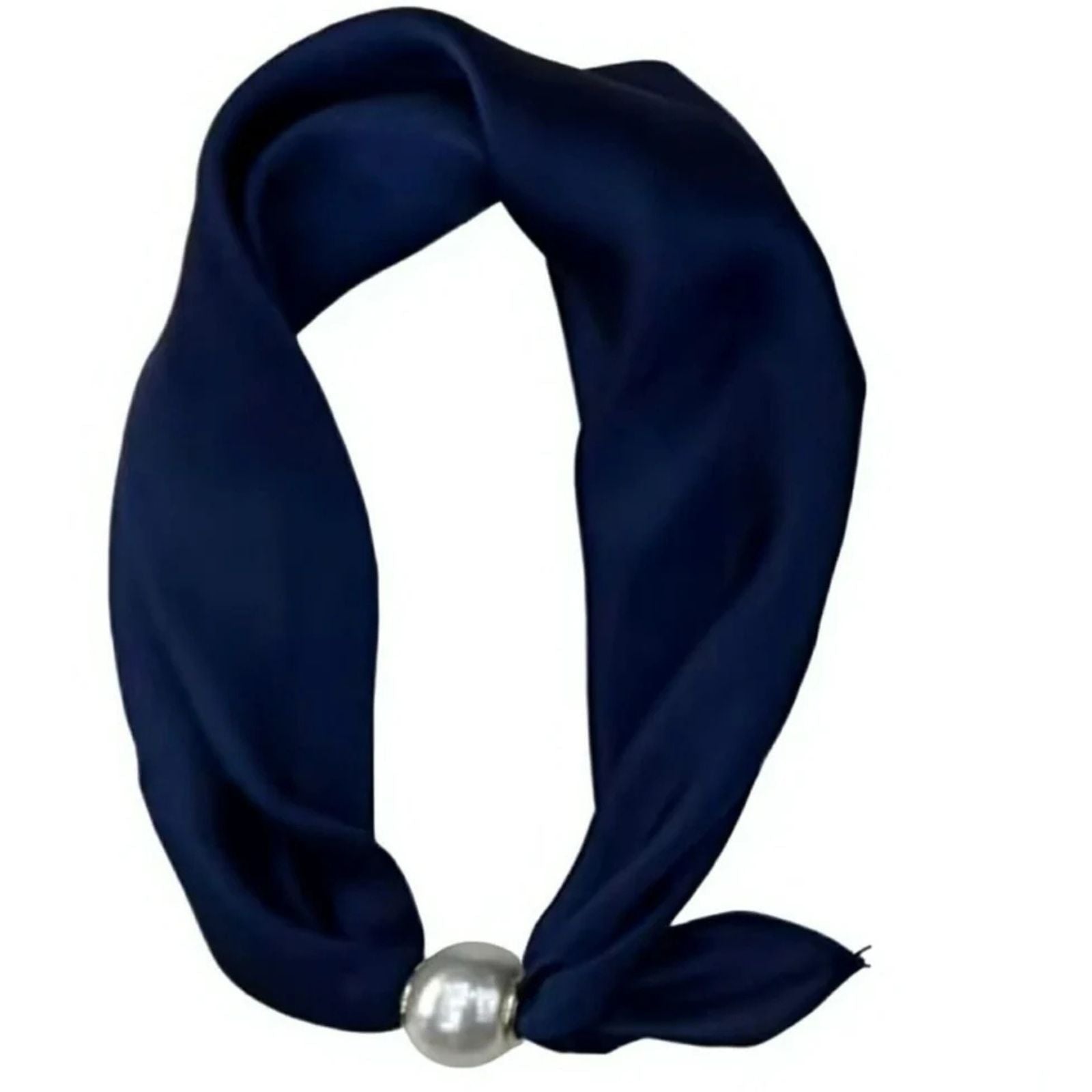 Donkerblauw effen parel sjaaltje Chloe - Capuchon Fashion
