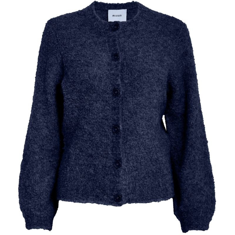 Donkerblauw fijngebreid vest Jennie - Capuchon Fashion