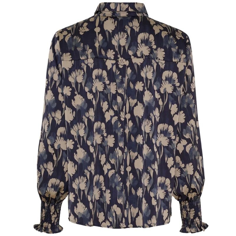 Donkerblauw geprinte blouse Melba - Capuchon Fashion