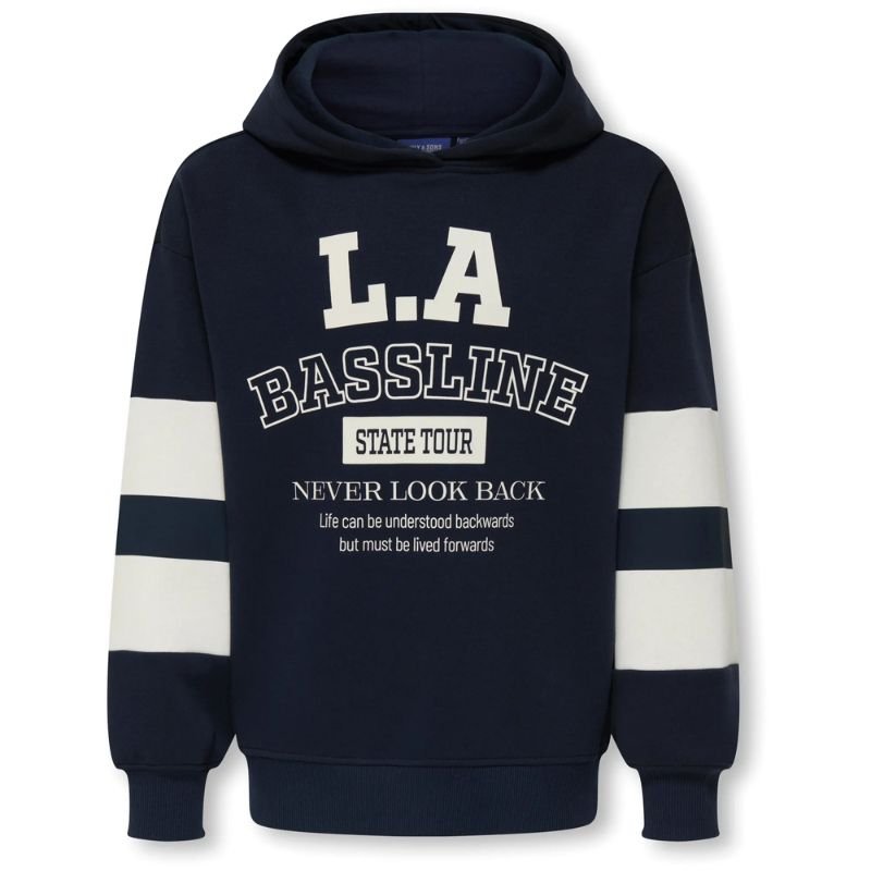 Donkerblauw geprinte oversized hoodie Cator - Capuchon Fashion