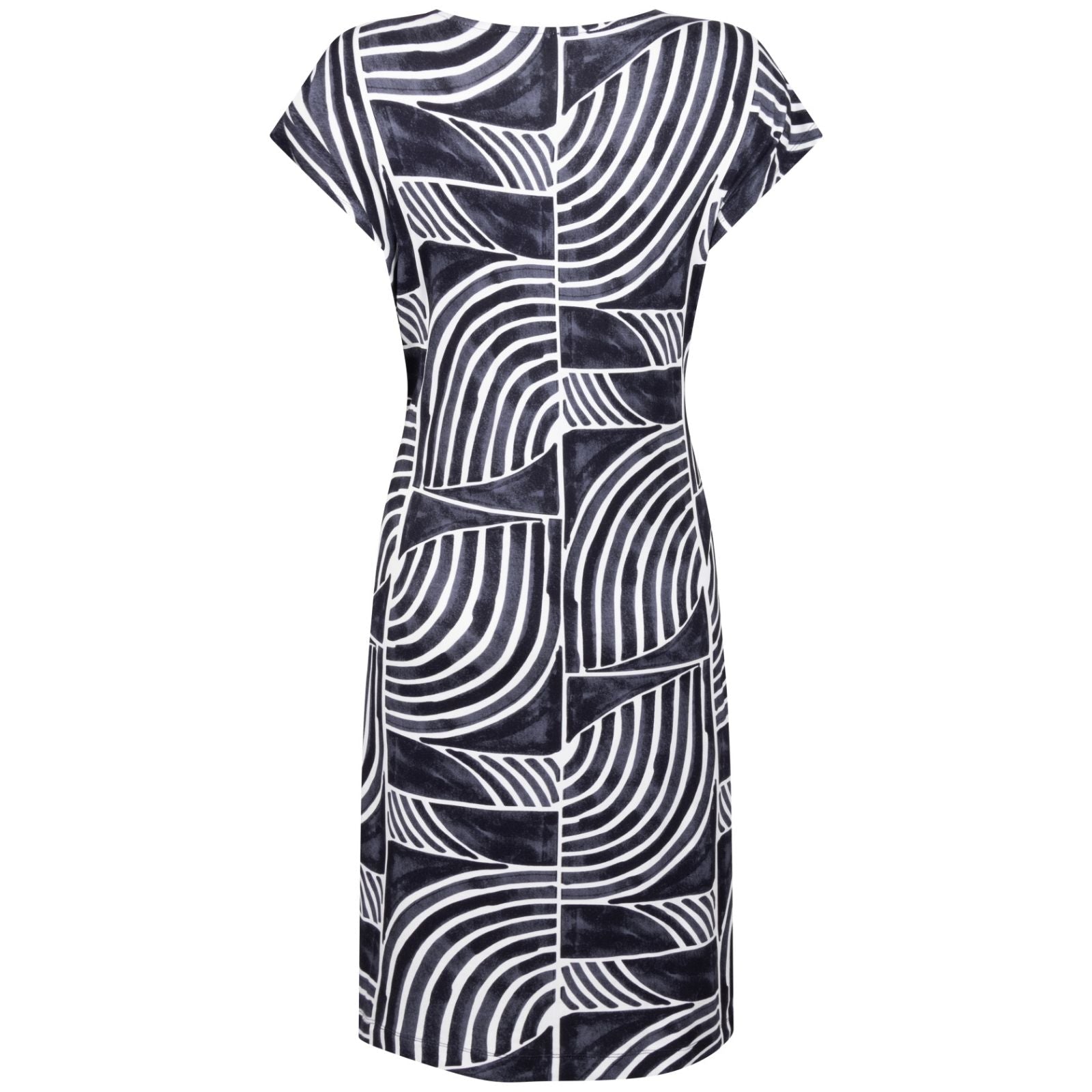 Donkerblauw geprinte viscose jurk Claire - Capuchon Fashion