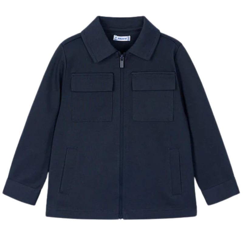 Donkerblauw interlock overshirt - Capuchon Fashion