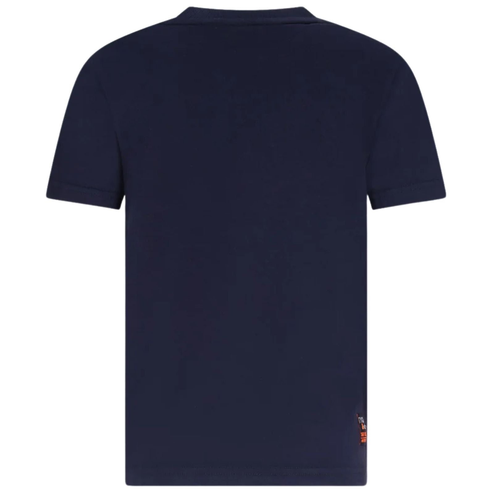 Donkerblauw katoenen print t-shirt Wessel - Capuchon Fashion