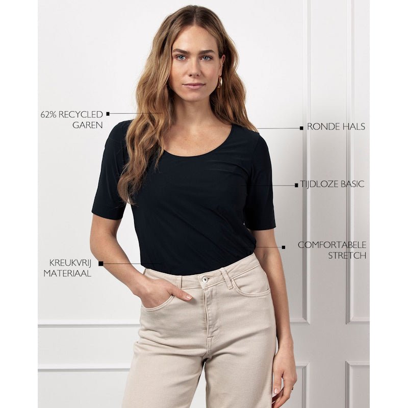Donkerblauw shirt Sascha - Capuchon Fashion