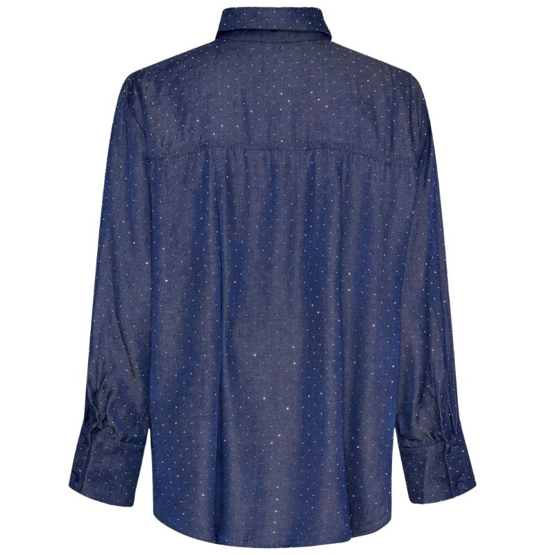 Donkerblauwe glitter blouse Kate - Capuchon Fashion