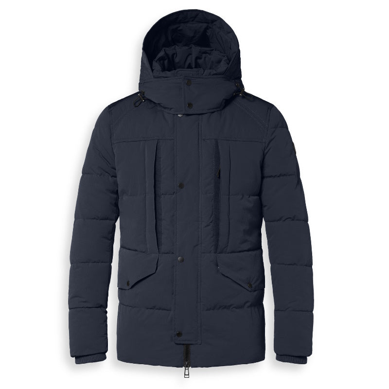 Donkerblauwe jacket Langdon - Capuchon Fashion
