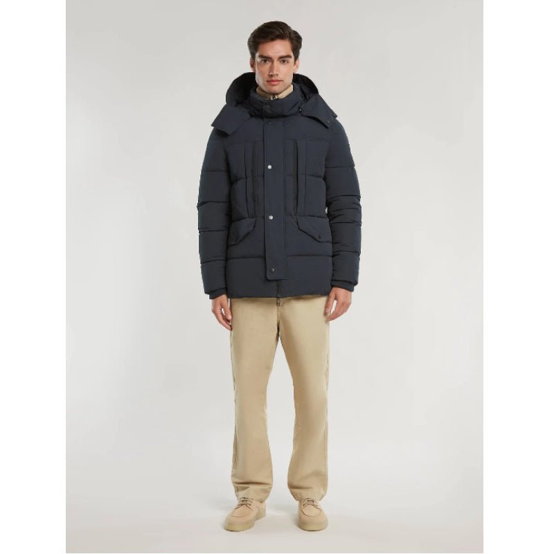 Donkerblauwe jacket Langdon - Capuchon Fashion