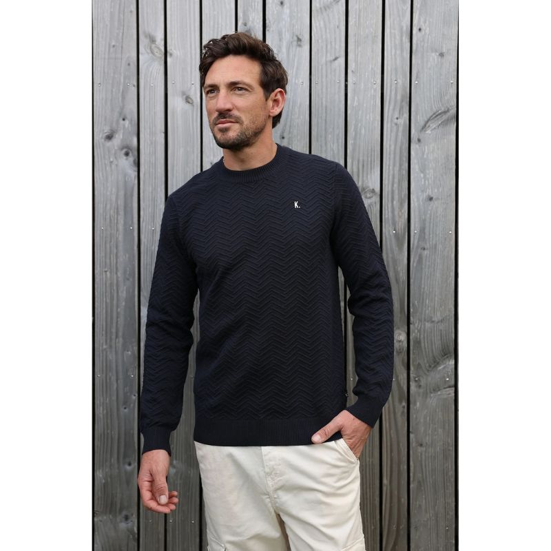 Donkerblauwe knitted sweater New Ryan - Capuchon Fashion