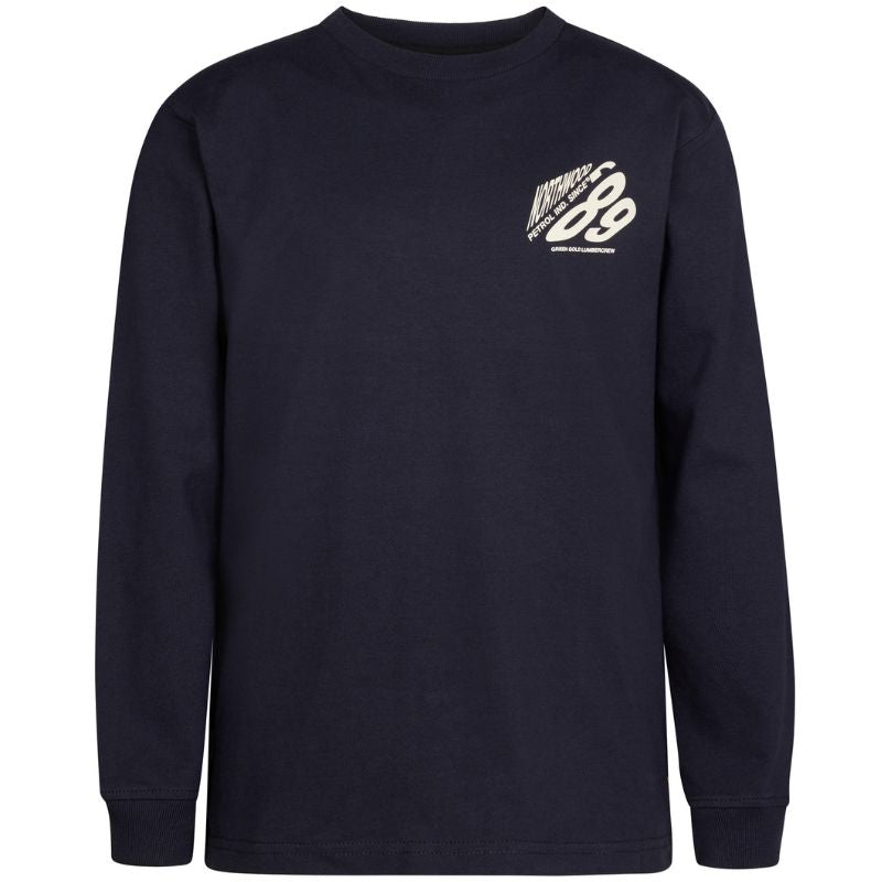 Donkerblauwe longsleeve print TLR675 - Capuchon Fashion