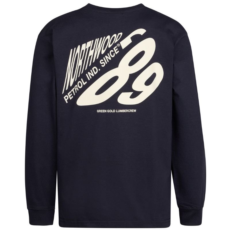 Donkerblauwe longsleeve print TLR675 - Capuchon Fashion