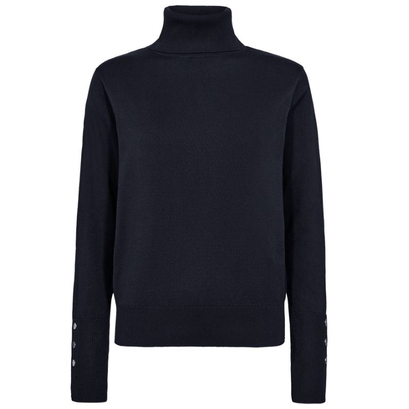 Donkerblauwe pullover met high neck Katie - Capuchon Fashion