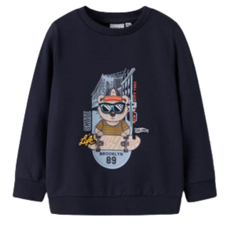Donkerblauwe sweater Len - Capuchon Fashion