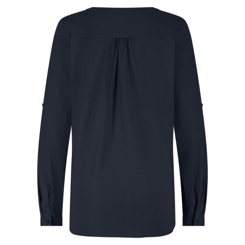 Donkerblauwe v-hals blouse Evi - Capuchon Fashion