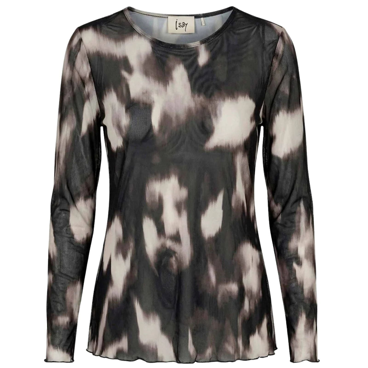 Donkerbruin geprinte mesh top Fifi - Capuchon Fashion