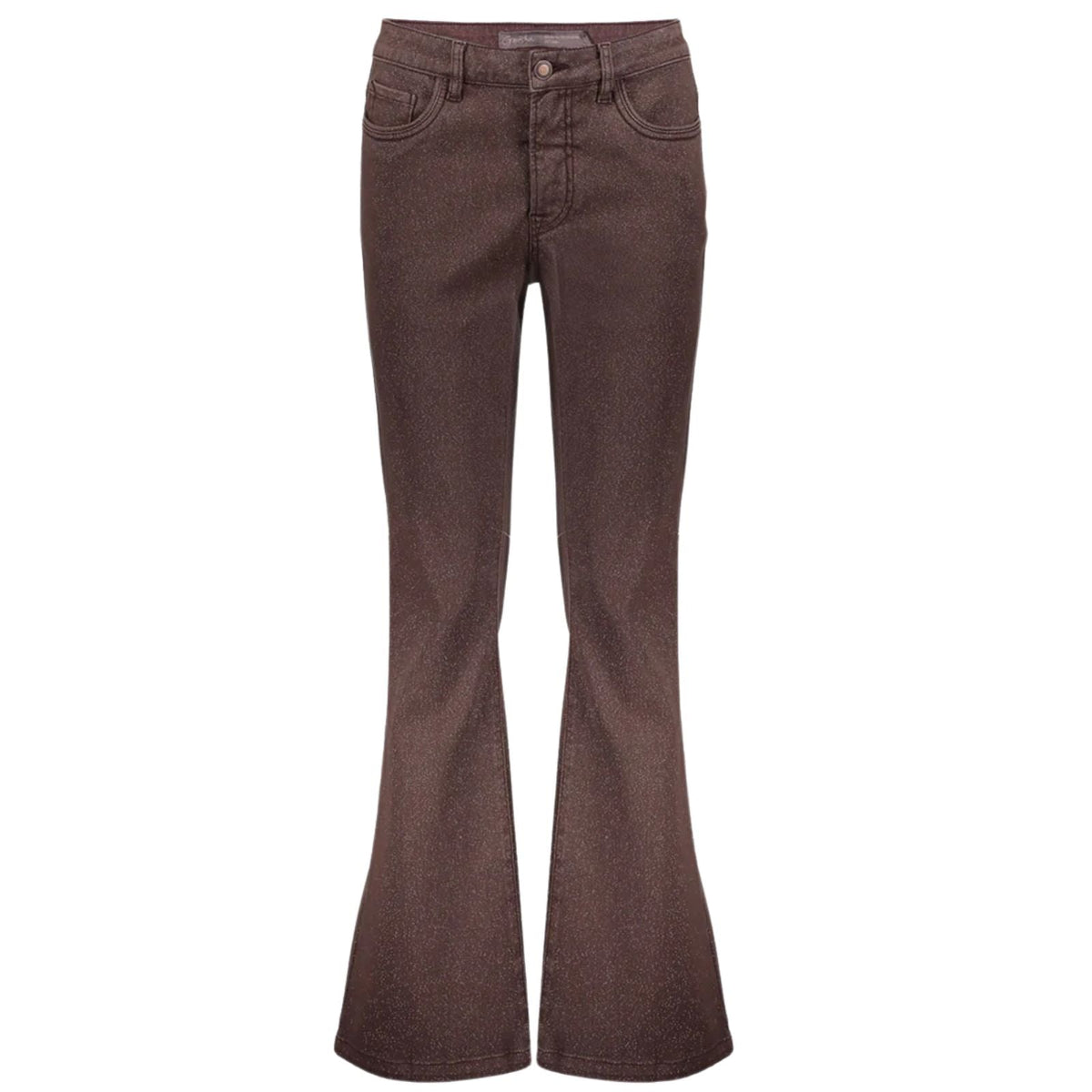 Donkerbruine flair jeans lurex 61543 - Capuchon Fashion