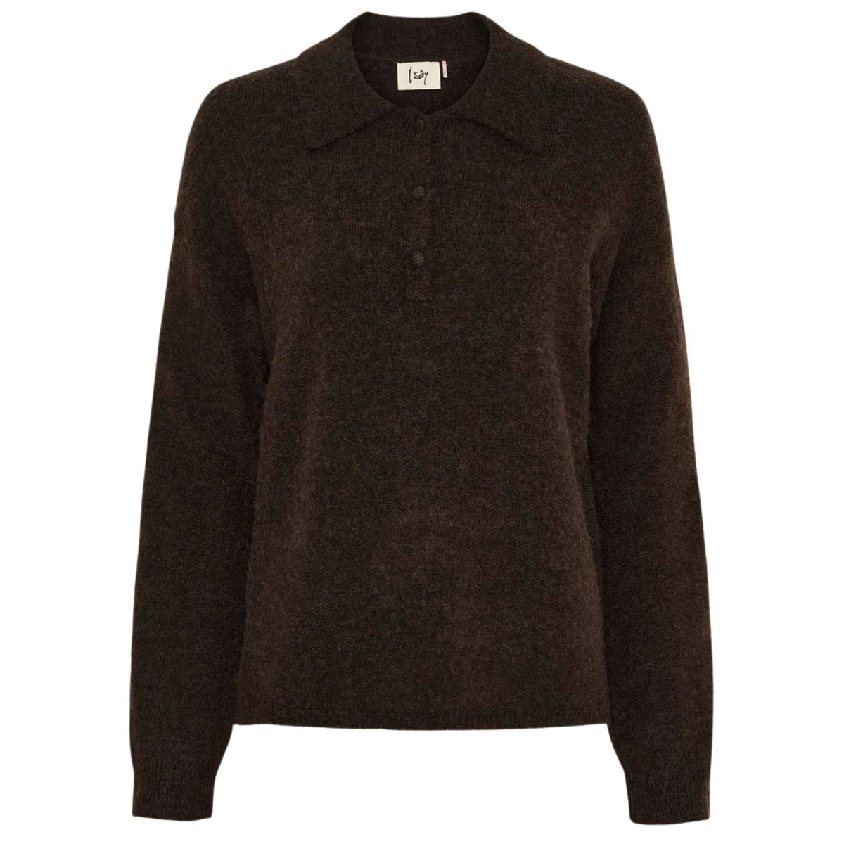 Donkerbruine pullover Anna Colar - Capuchon Fashion