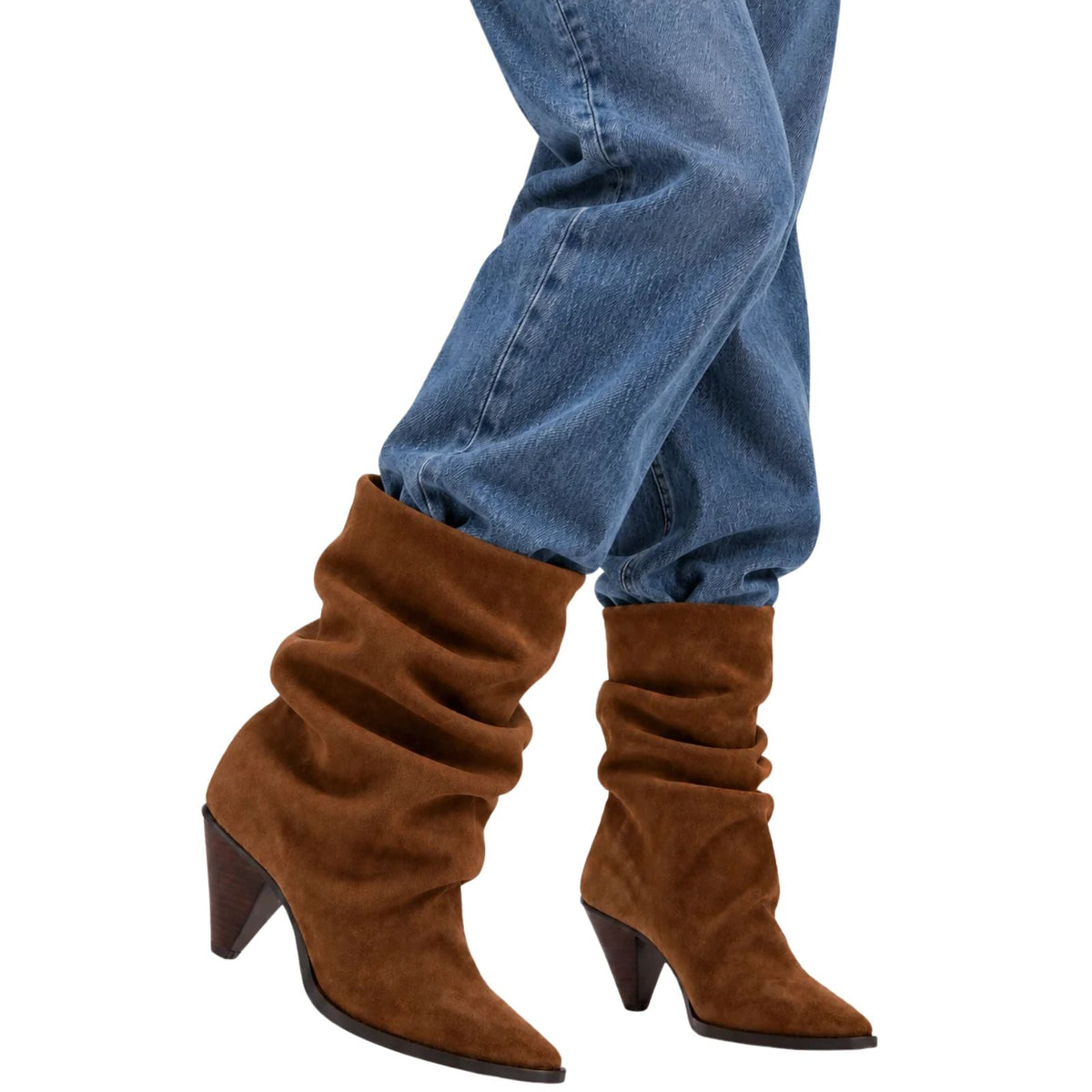 Donkerbruine suede haklaars Levy - Capuchon Fashion