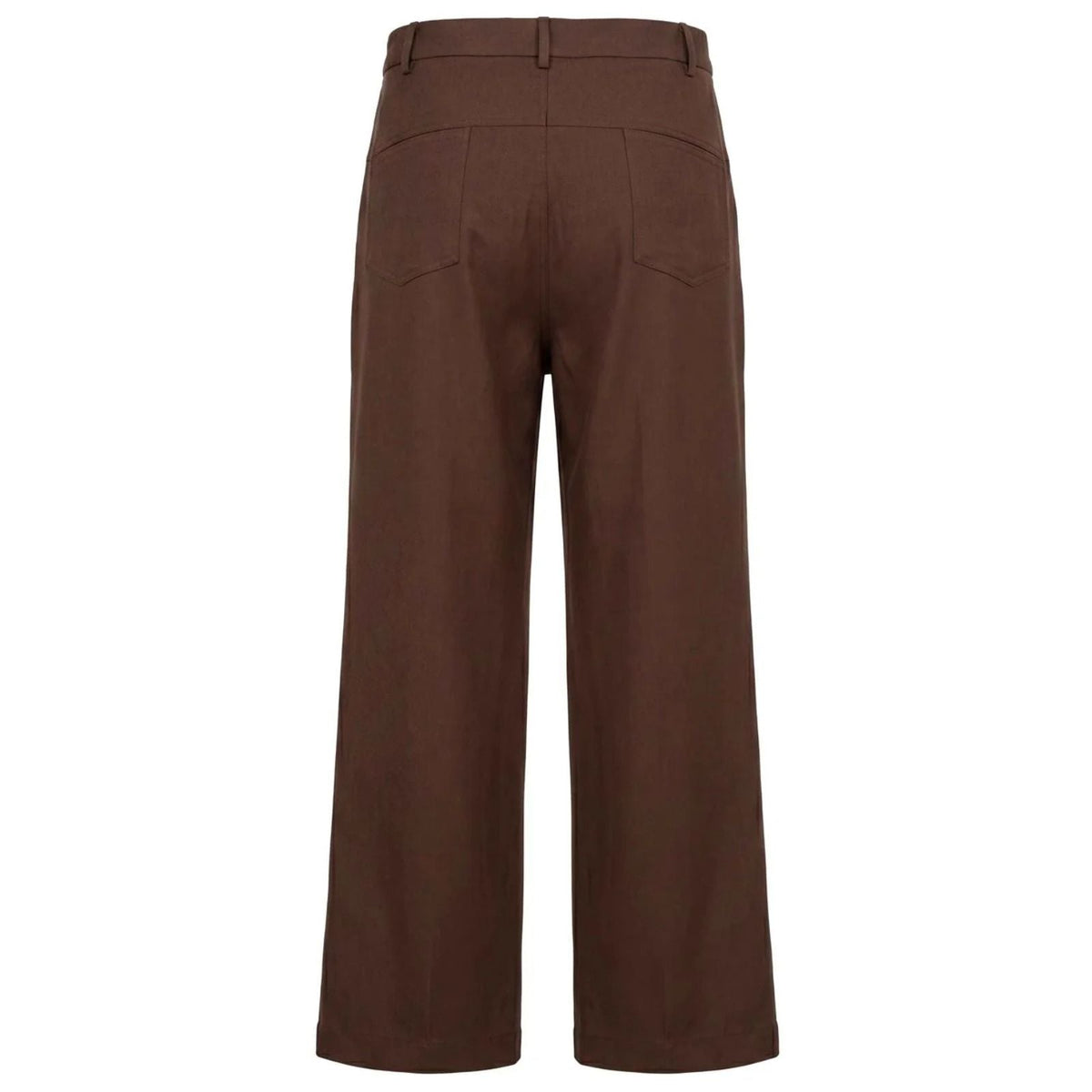 Donkerbruine wide leg pantalon 633246 - Capuchon Fashion