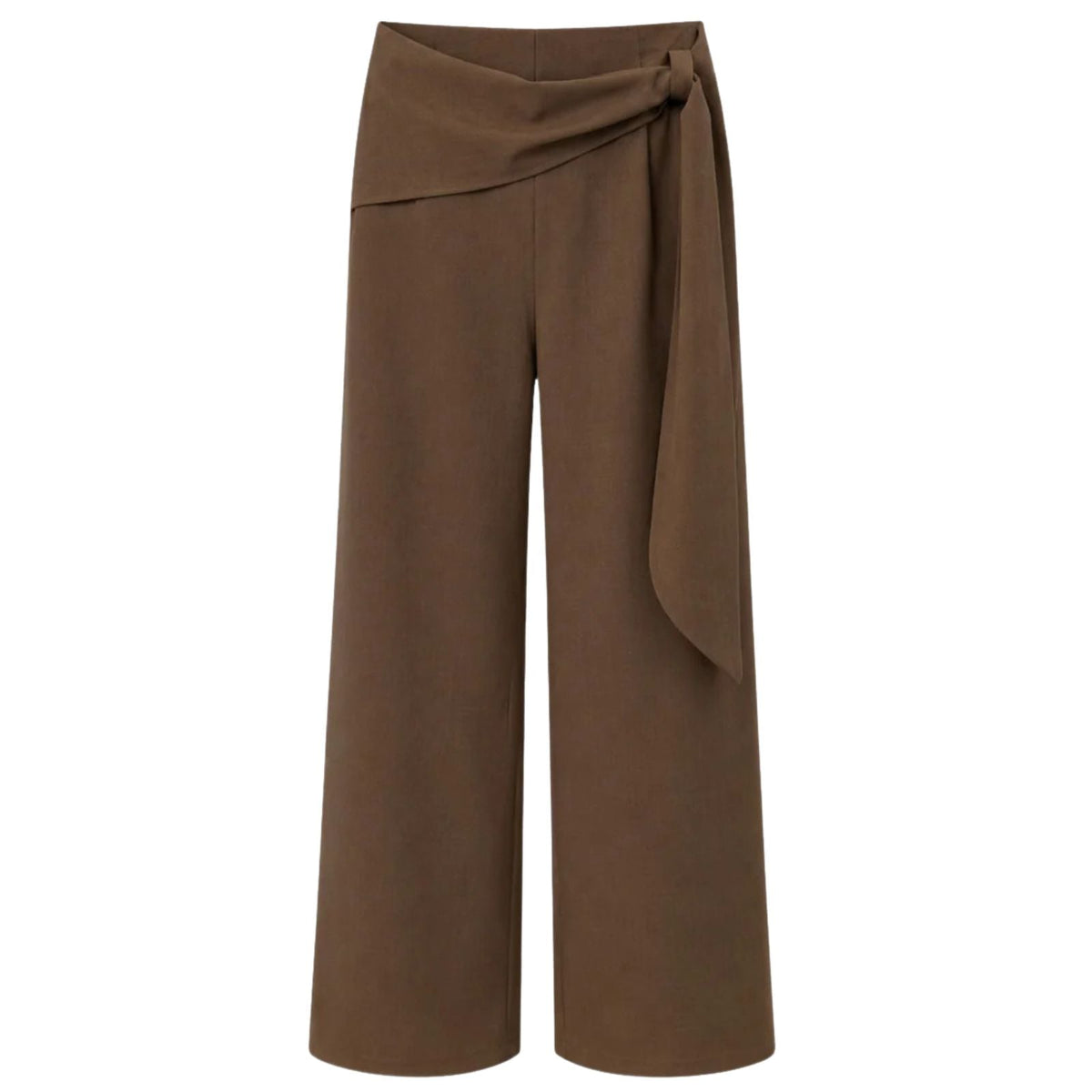 Donkerbruine wide pantalon Ova - Capuchon Fashion