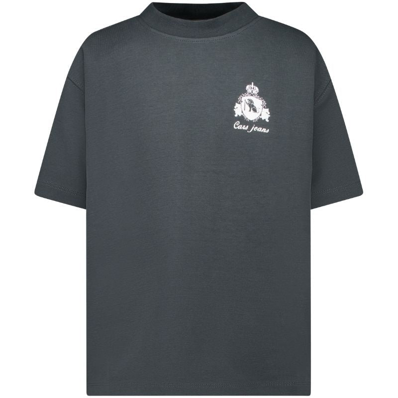 Donkergrijs backprint t-shirt Nazuro - Capuchon Fashion