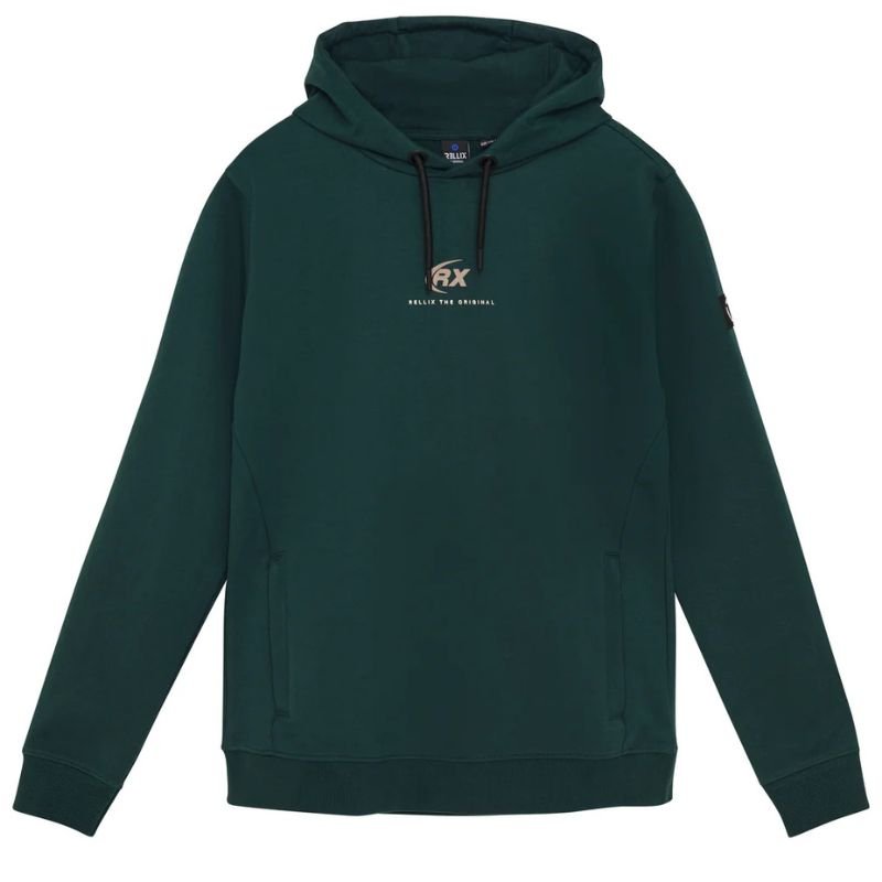 Donkergroen geprinte hoodie Rellix - Capuchon Fashion