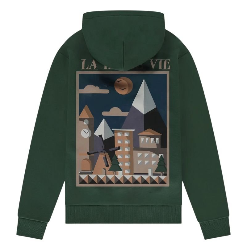 Donkergroene hooded sweater Belle - Capuchon Fashion