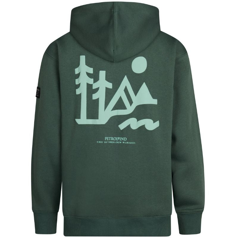 Donkergroene hooded sweater SWH359 - Capuchon Fashion