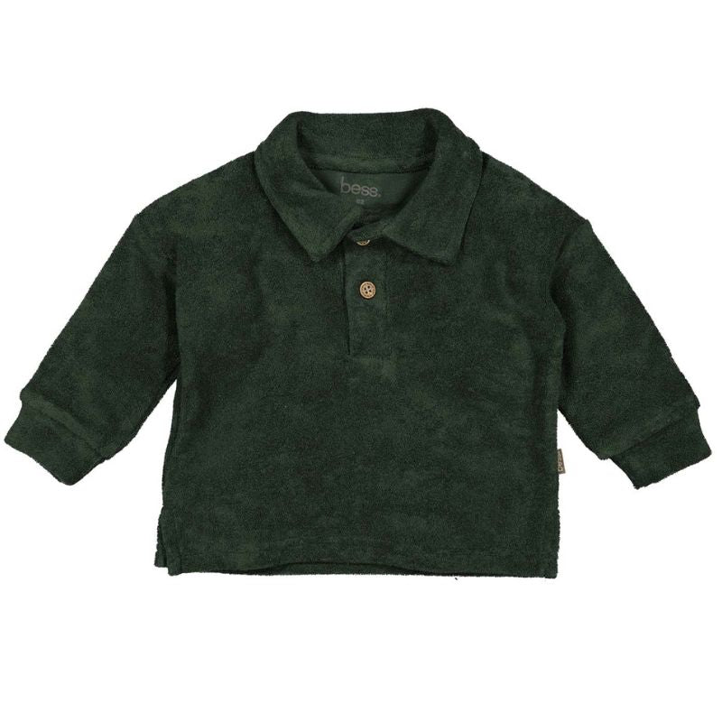 Donkergroene sweater Towelling - Capuchon Fashion