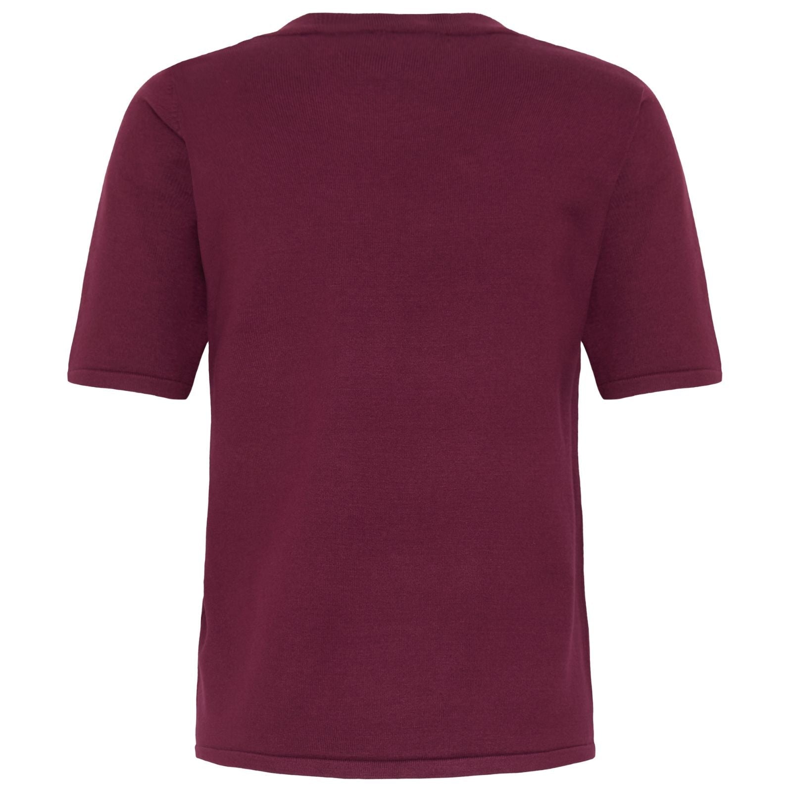 Donkerrode basic knitted top Luls - Capuchon Fashion