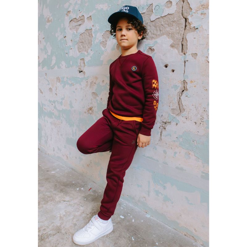 Donkerrode jogpant Boaz - Capuchon Fashion