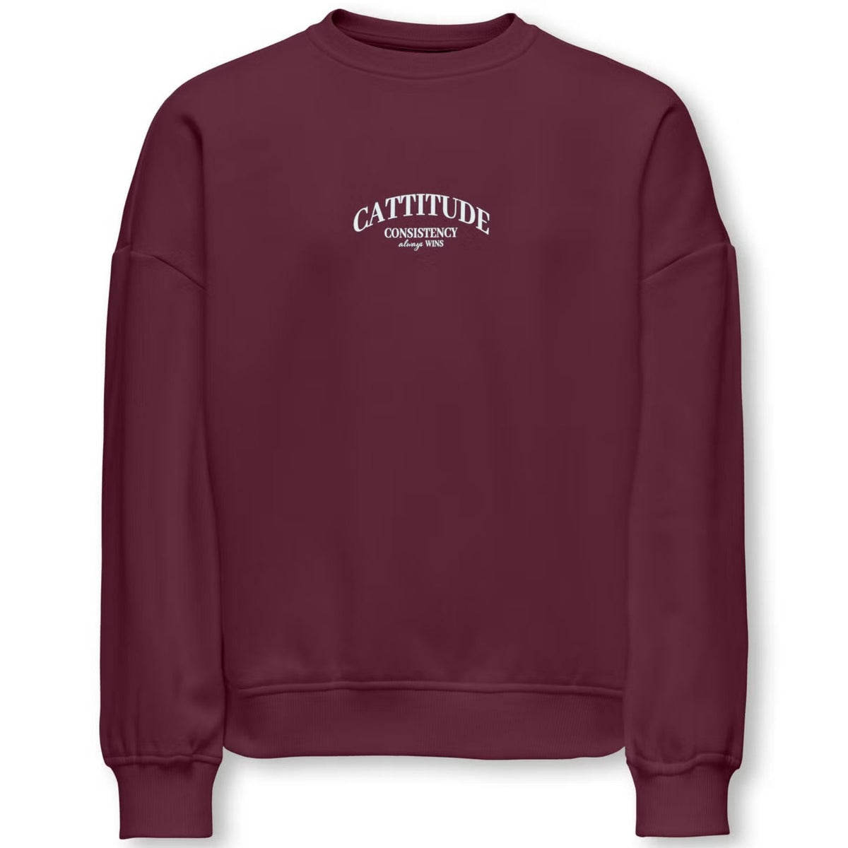 Donkerrood Cattitude geprinte o-neck sweater Bila - Capuchon Fashion