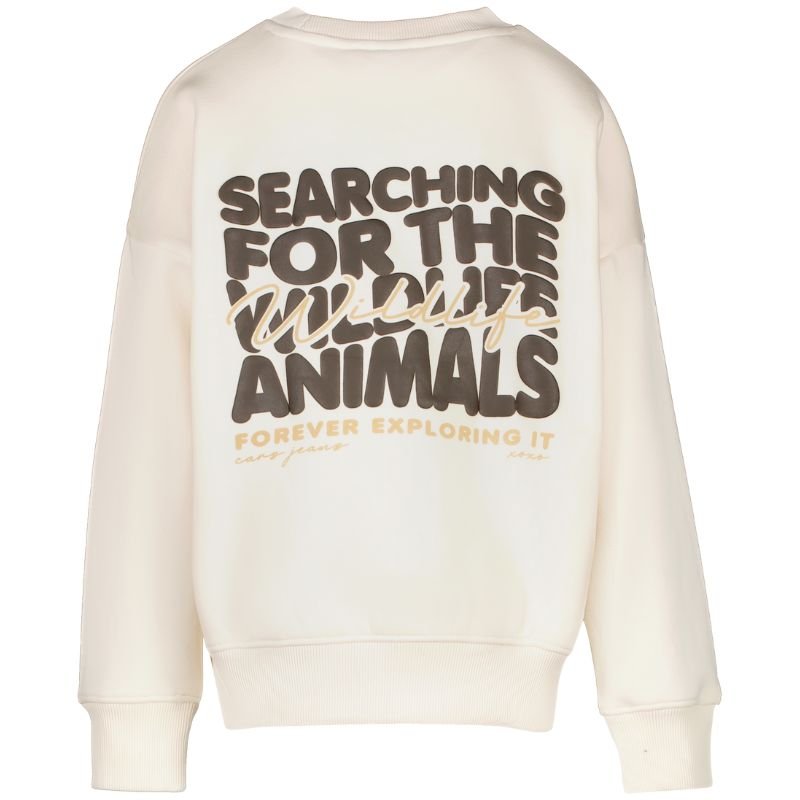 Ecru geprinte backprint sweater Zez - Capuchon Fashion