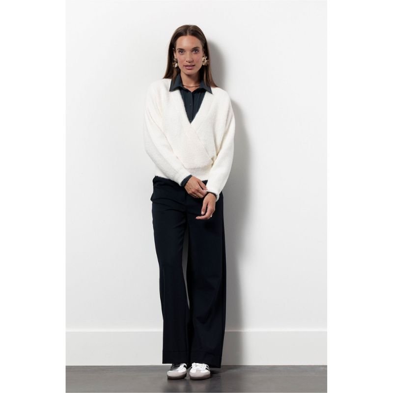 Ecrubeige wrap knitted pullover Nuri - Capuchon Fashion