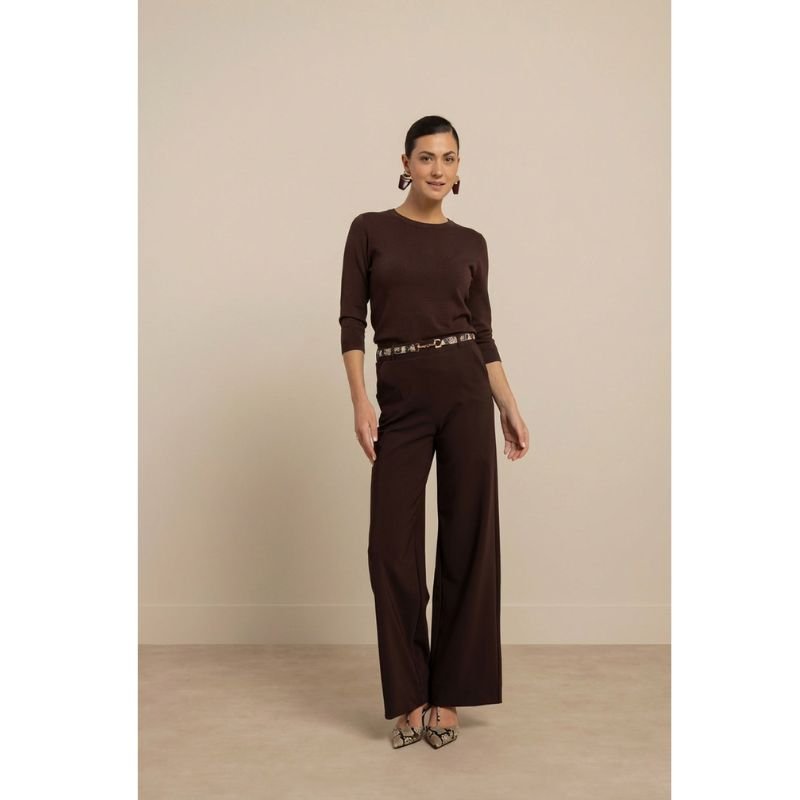 Espresso 3/4 sleeve pullover Luna - Capuchon Fashion