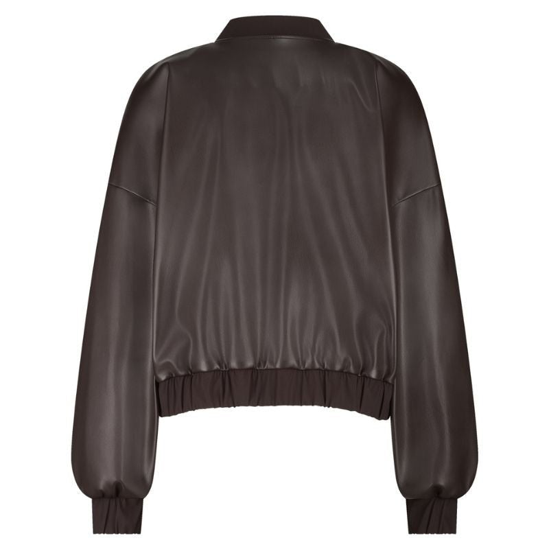 Espresso bomber Mayte faux leather - Capuchon Fashion