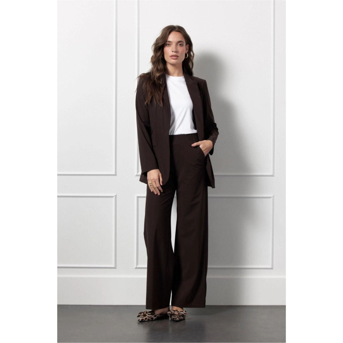 Espresso broek Lexie winter bonded - Capuchon Fashion